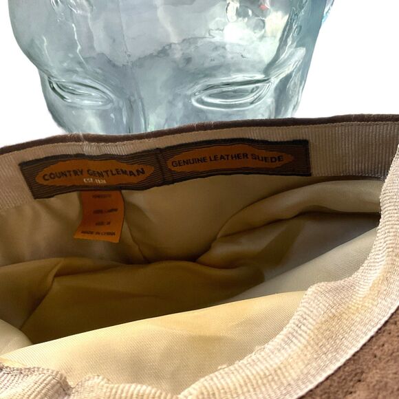 Country Gentleman Newsboy Cabbie Leather Cap Vintage Flat Hat Driver Mens M - Picture 8 of 9